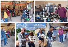 L'image représente des photos prises durant le groupe local chez les brasseurs de la Brâm