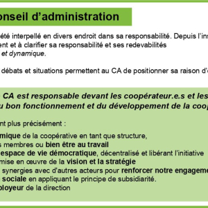 Cadre du Conseil d’administration