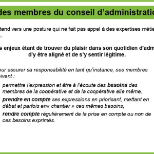 La posture des membres du conseil d’administration